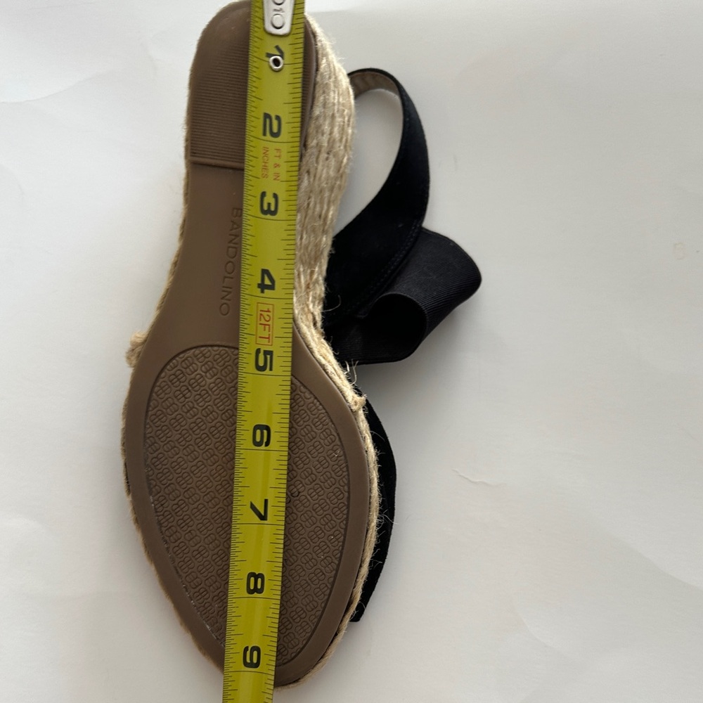 Bandolino  Shoes Espadrilles Wedge  Black Comfort Ankle Strap Peep Toe  Size 8.5 - Picture 6 of 6
